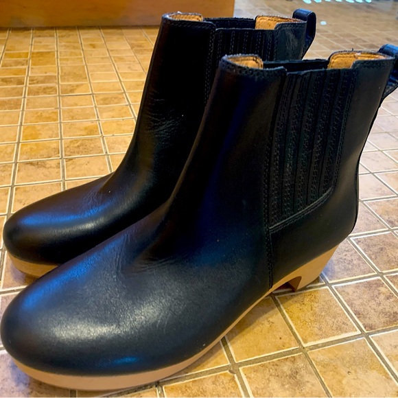 Madewell Clog Boot Black Leather Sz 8 - Picture 1 of 4